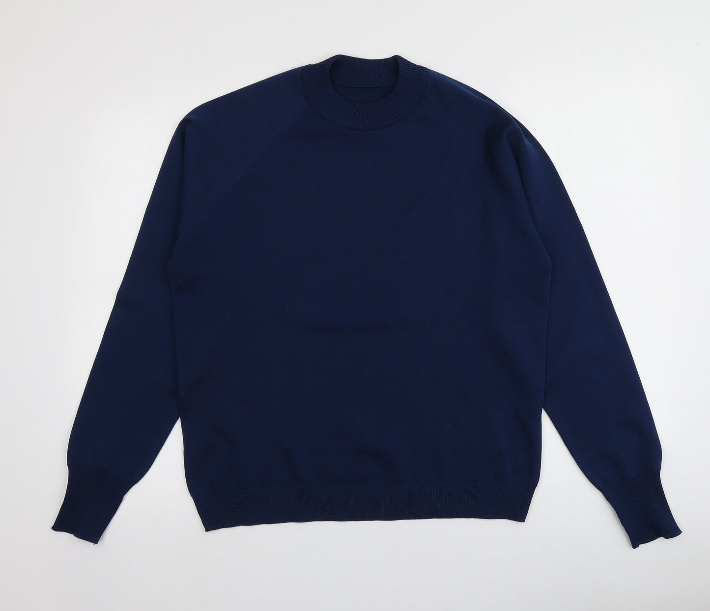 Christin Michaels Womens Blue Round Neck  Acrylic Pullover Jumper Size 40