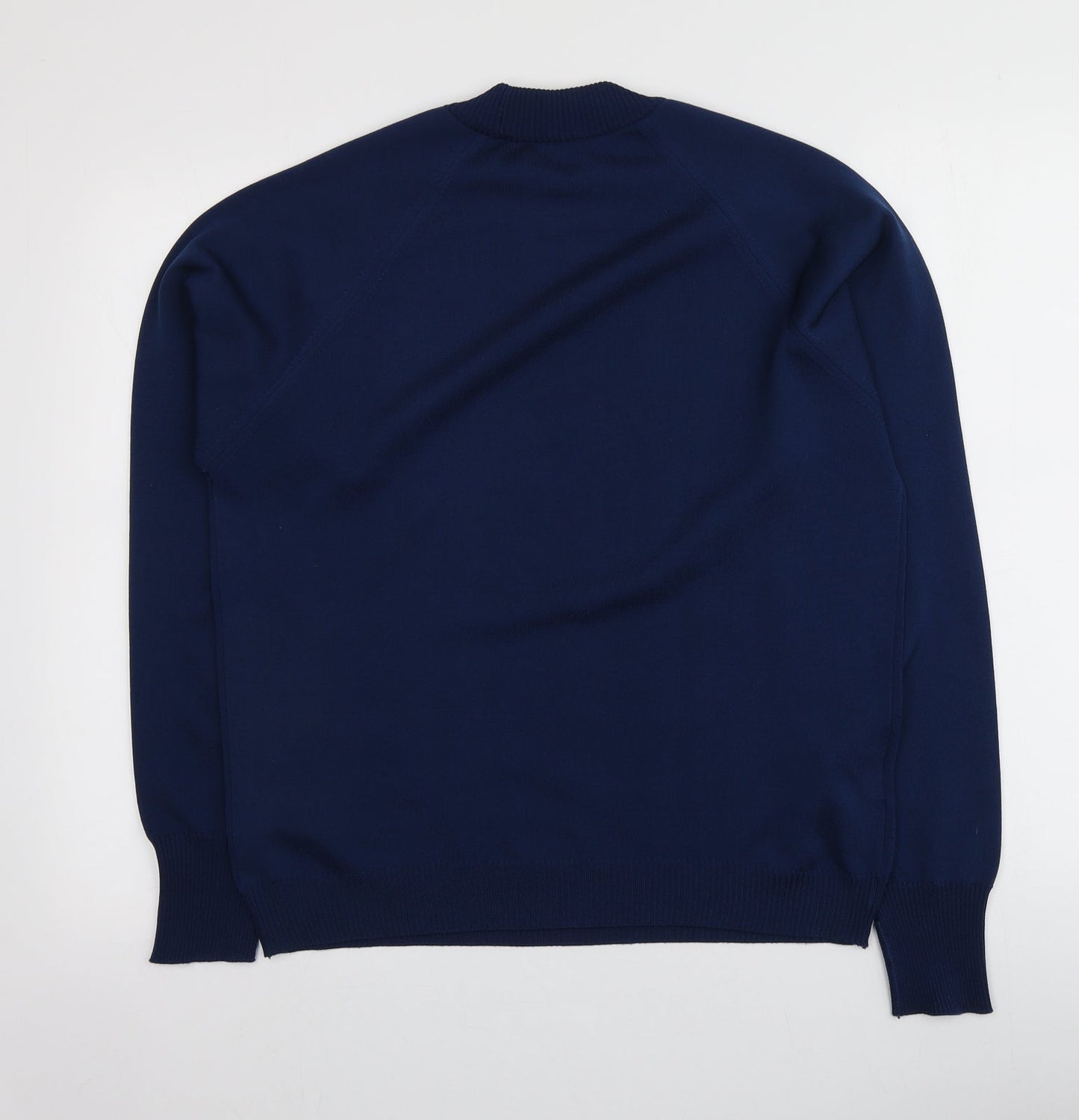 Christin Michaels Womens Blue Round Neck  Acrylic Pullover Jumper Size 40