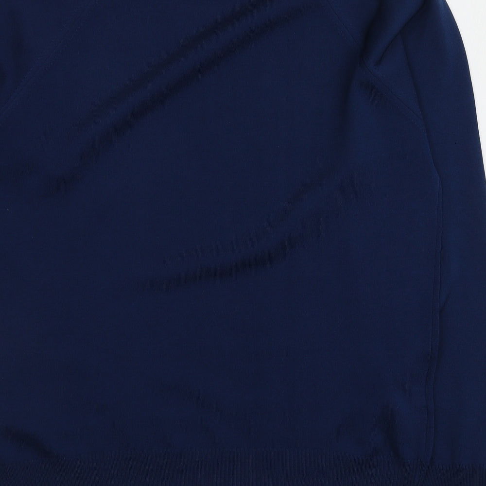 Christin Michaels Womens Blue Round Neck  Acrylic Pullover Jumper Size 40