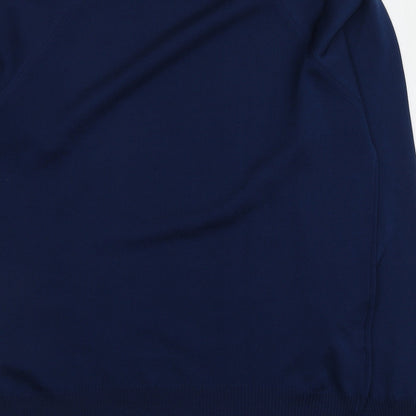 Christin Michaels Womens Blue Round Neck  Acrylic Pullover Jumper Size 40