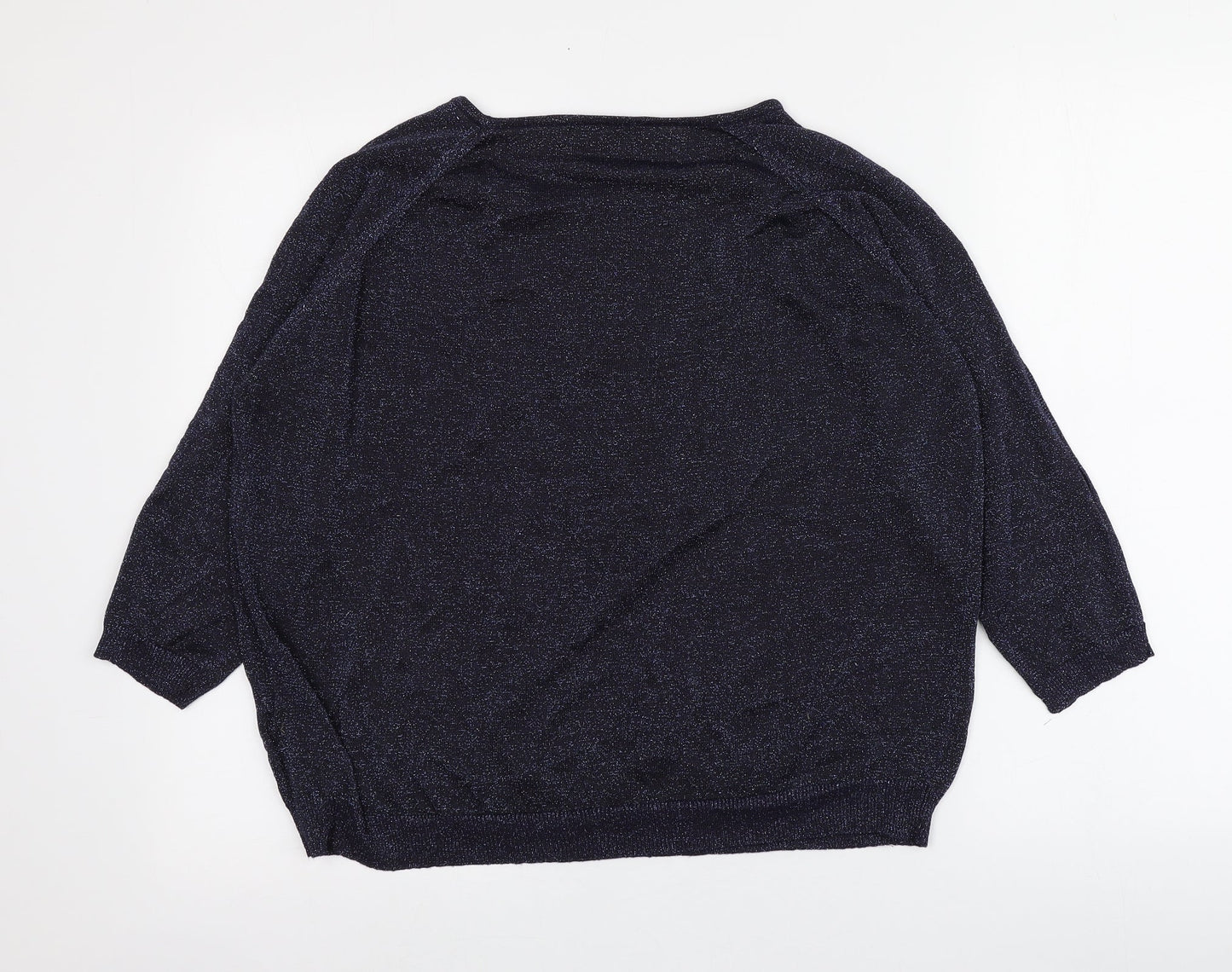 M&S Womens Purple  Viscose Basic Blouse Size 18 Round Neck