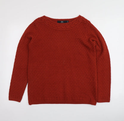 Isle Womens Red Round Neck  Acrylic Pullover Jumper Size S