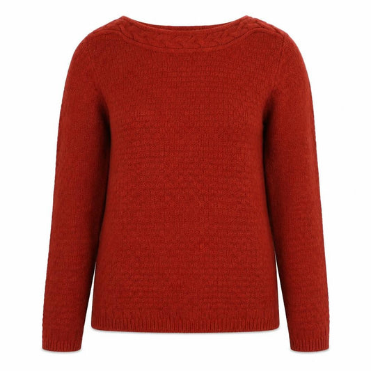 Isle Womens Red Round Neck  Acrylic Pullover Jumper Size S