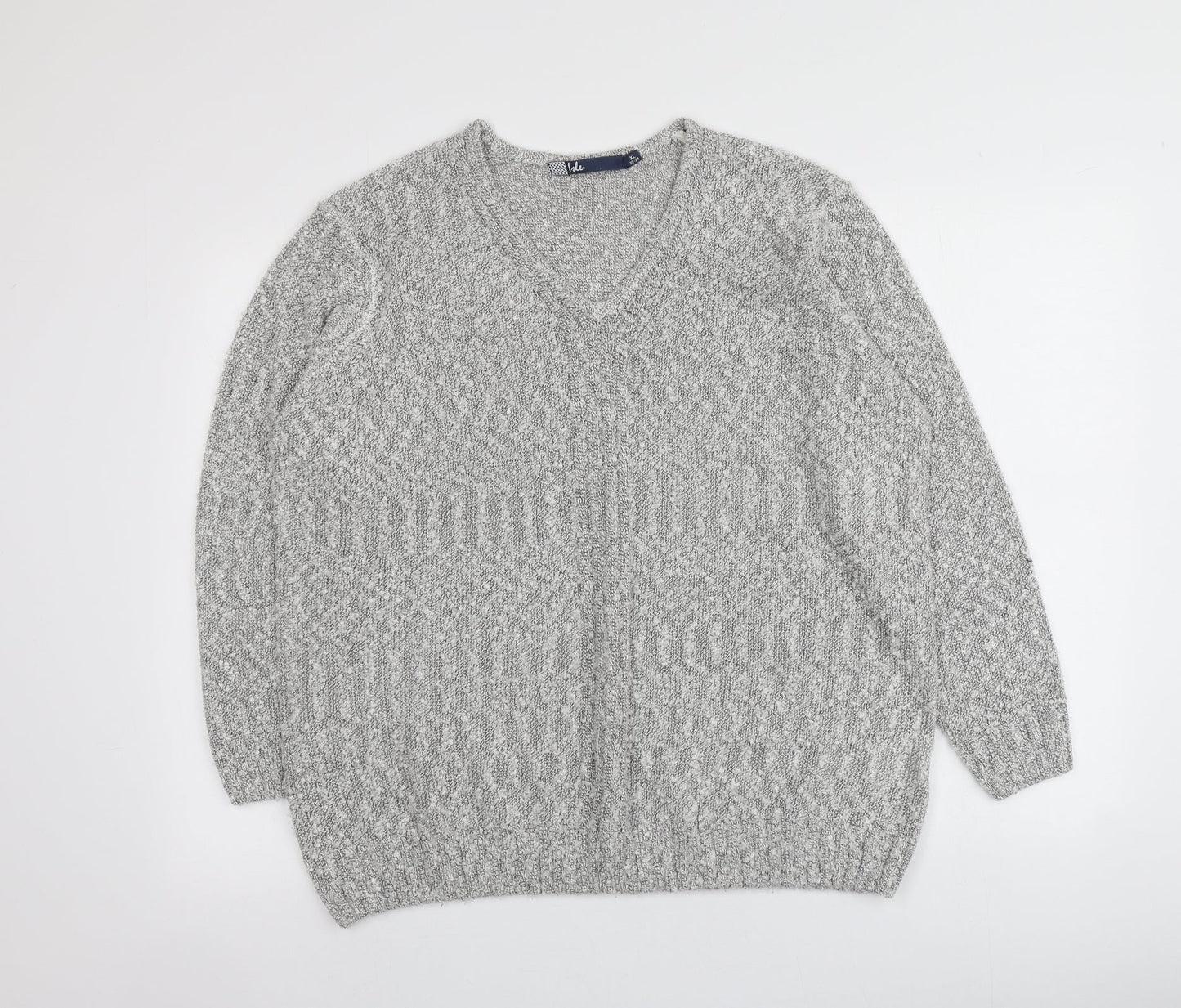 Womens UK Size XL Isle Grey Pullover Jumper