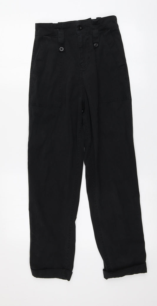 Topshop Womens Black  Lyocell Trousers  Size 34 L24 in Regular