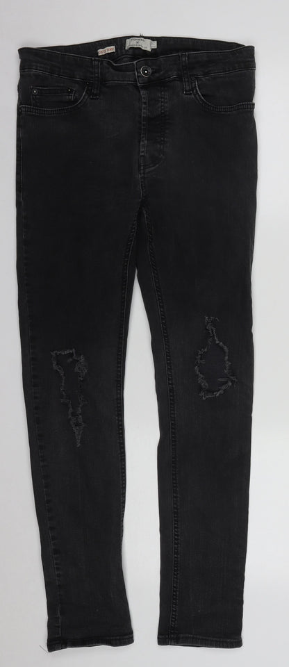 Mens UK Size 32 in Topman Regular Fit Skinny Black Jeans