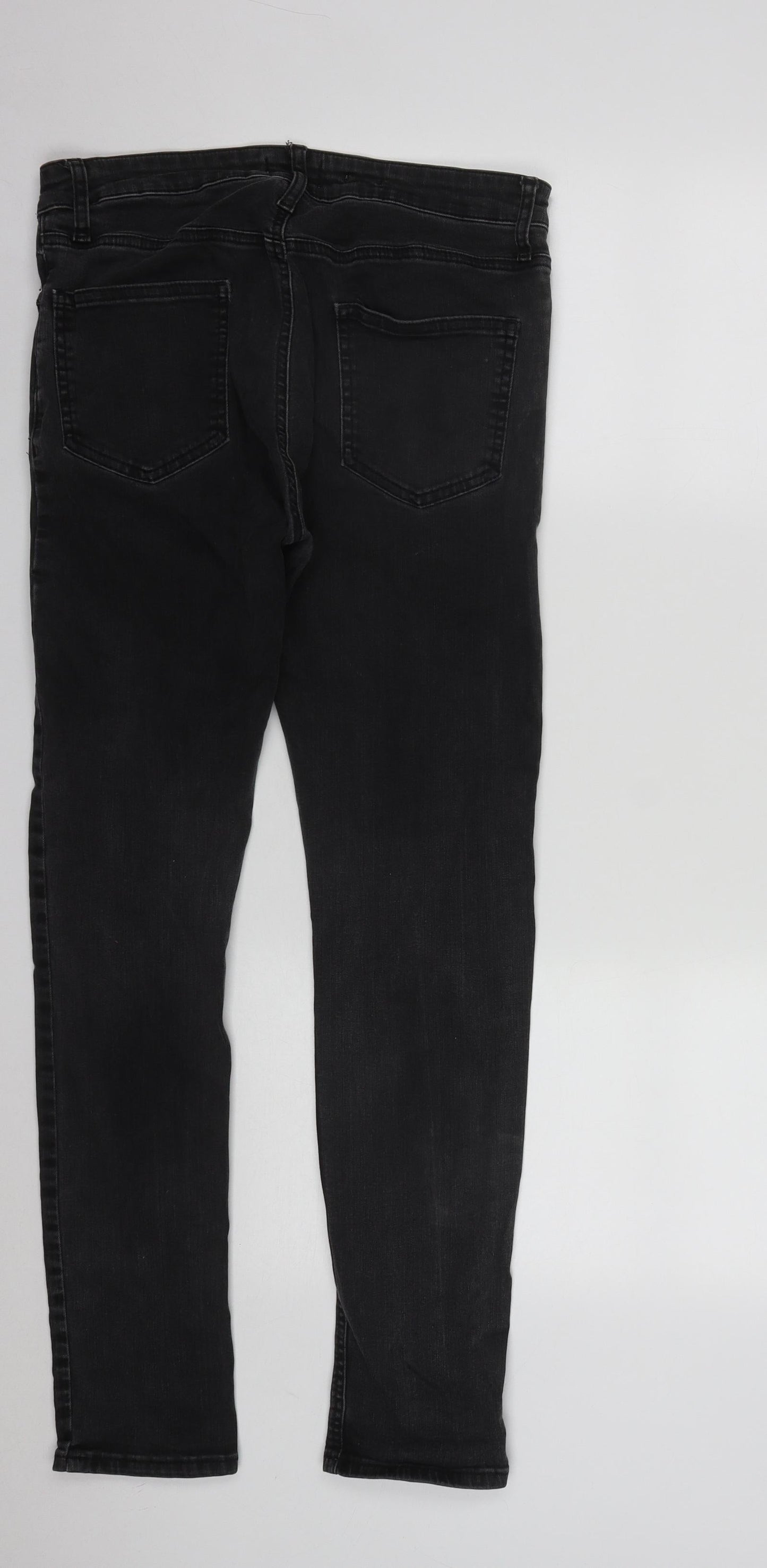 Mens UK Size 32 in Topman Regular Fit Skinny Black Jeans