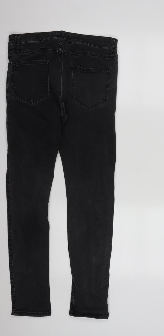 Mens UK Size 32 in Topman Regular Fit Skinny Black Jeans