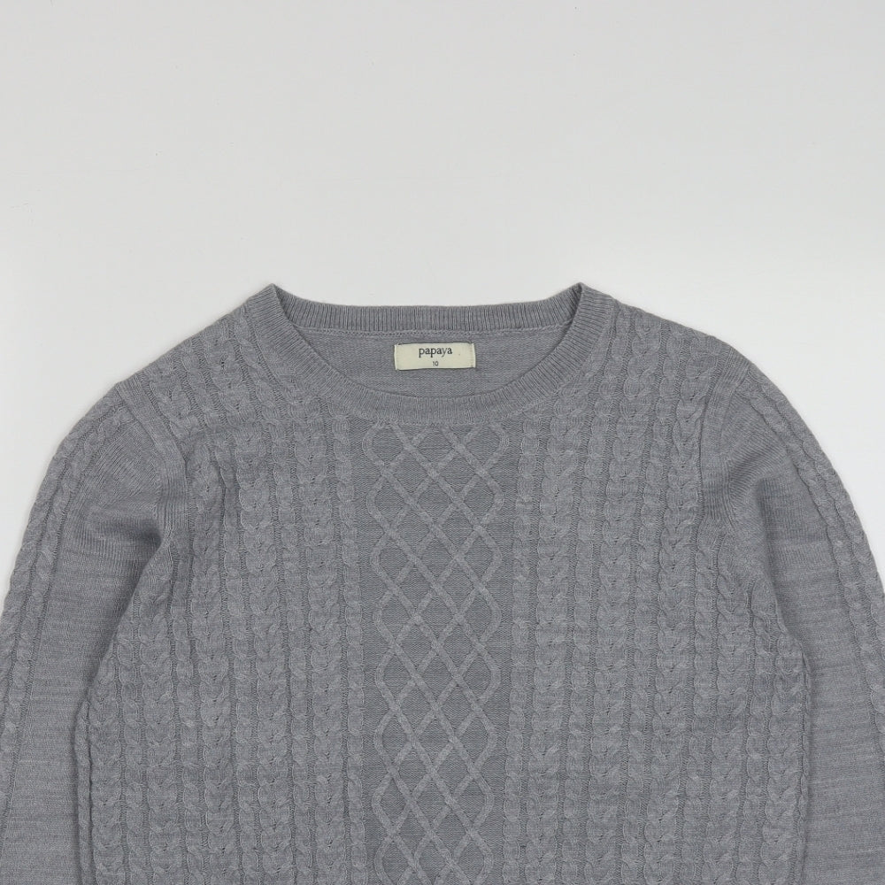 Womens UK Size 10 Papaya Grey Pullover Jumper