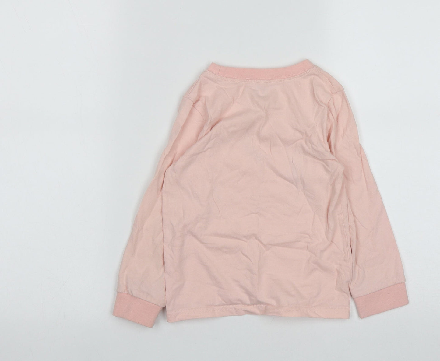 WinZero Girls Pink  Cotton Basic Casual Size 5 Years Round Neck  -  Unicorn Print