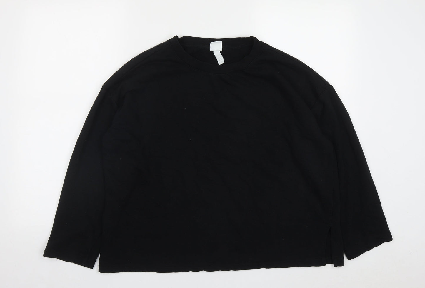H&M Womens Black  Cotton Pullover Sweatshirt Size M