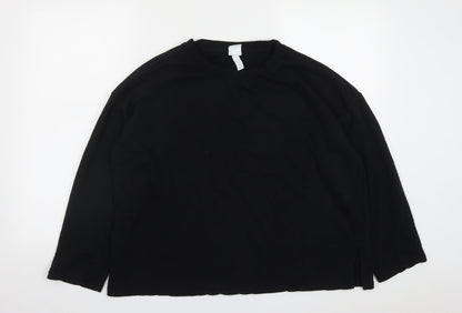 H&M Womens Black  Cotton Pullover Sweatshirt Size M