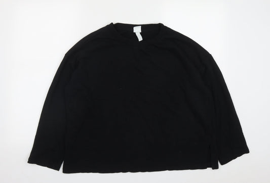 H&M Womens Black  Cotton Pullover Sweatshirt Size M