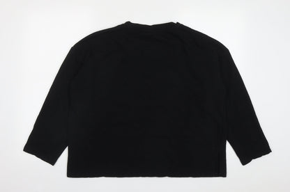 H&M Womens Black  Cotton Pullover Sweatshirt Size M