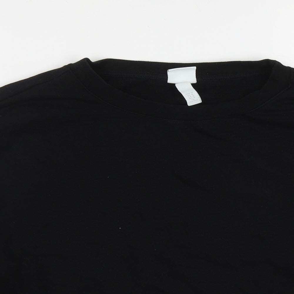 H&M Womens Black  Cotton Pullover Sweatshirt Size M