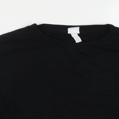H&M Womens Black  Cotton Pullover Sweatshirt Size M