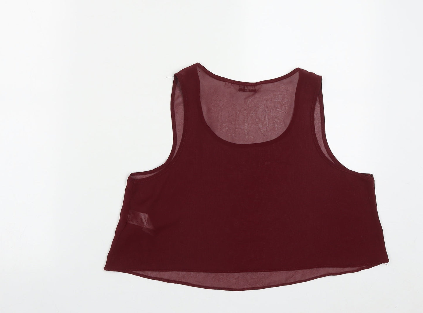 New Look Girls Red  Polyester Cropped Tank Size 12-13 Years Round Neck