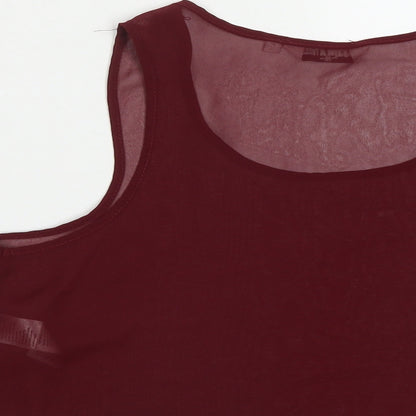 New Look Girls Red  Polyester Cropped Tank Size 12-13 Years Round Neck