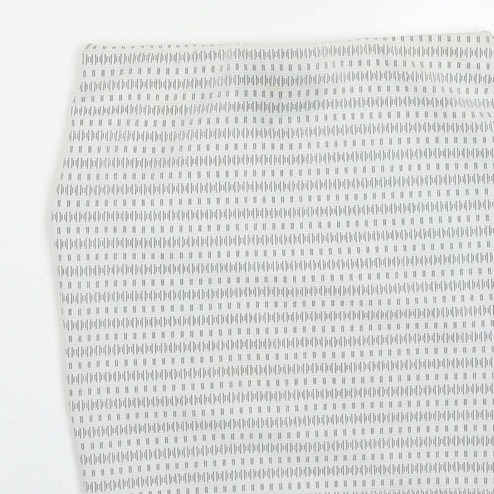 Primark Womens White Geometric Polyester A-Line Skirt Size 6