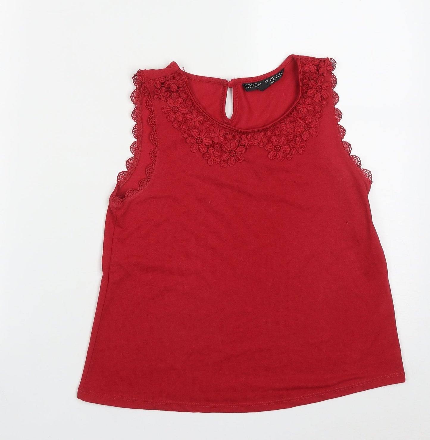 Womens UK Size 6 Topshop Red Basic Tank