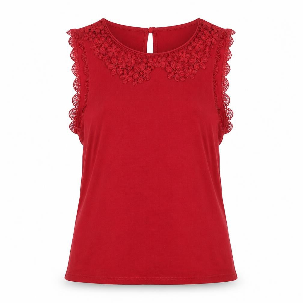 Womens UK Size 6 Topshop Red Basic Tank