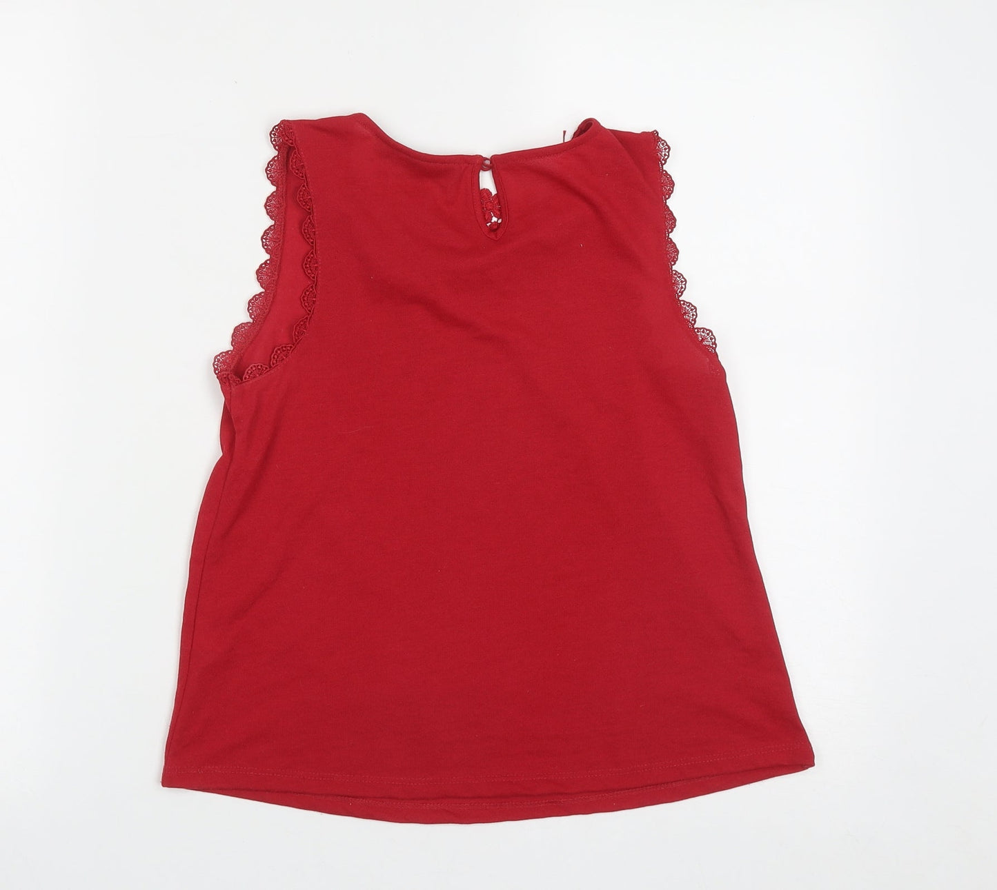 Womens UK Size 6 Topshop Red Basic Tank