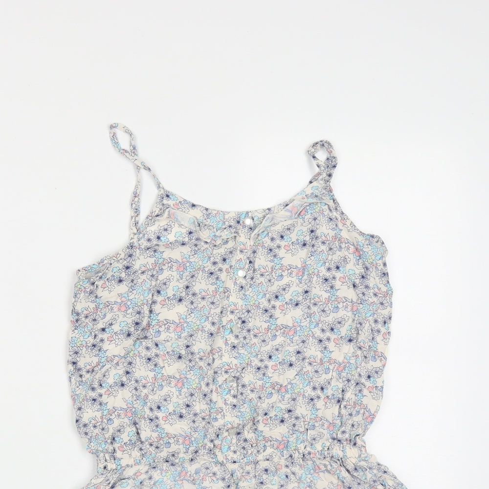 New Look Girls Multicoloured Floral Viscose Leotard One-Piece Size 13 Years  Button