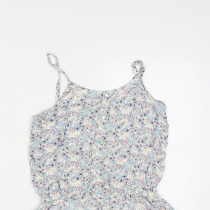 New Look Girls Multicoloured Floral Viscose Leotard One-Piece Size 13 Years  Button
