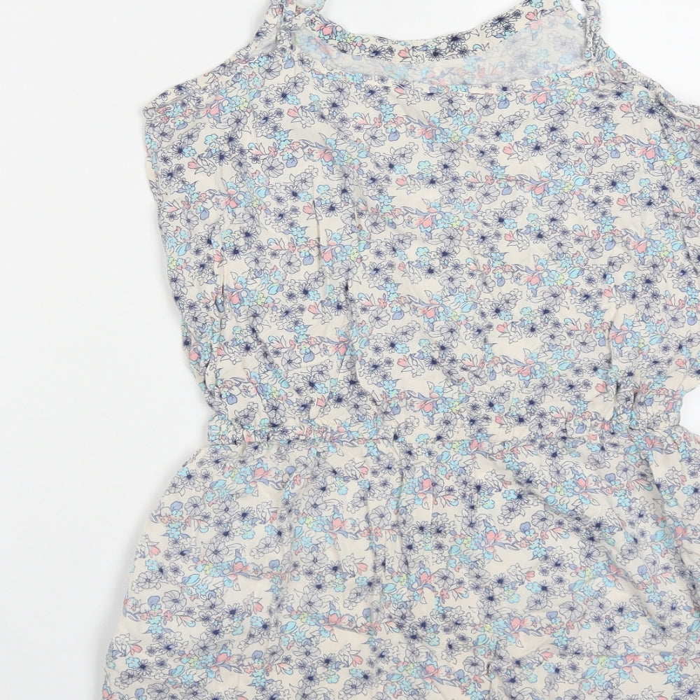 New Look Girls Multicoloured Floral Viscose Leotard One-Piece Size 13 Years  Button