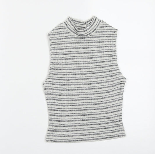 Womens UK Size 8 New Look Grey Basic Tank