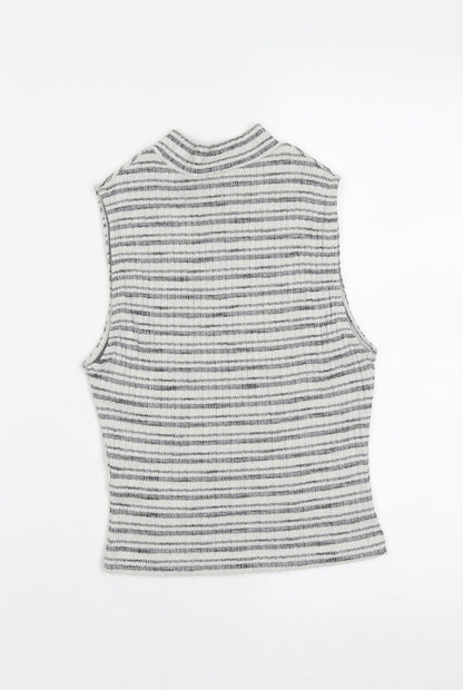 Womens UK Size 8 New Look Grey Basic Tank