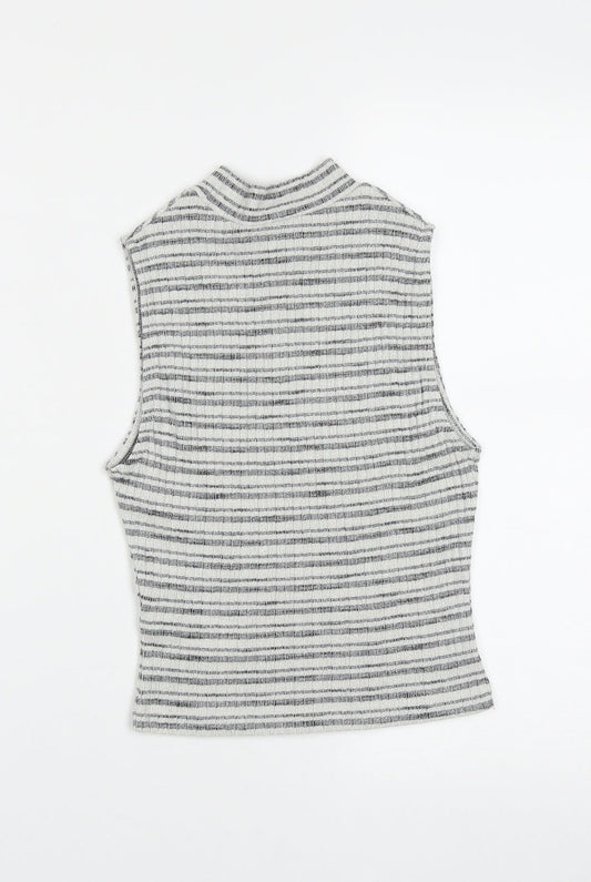Womens UK Size 8 New Look Grey Basic Tank