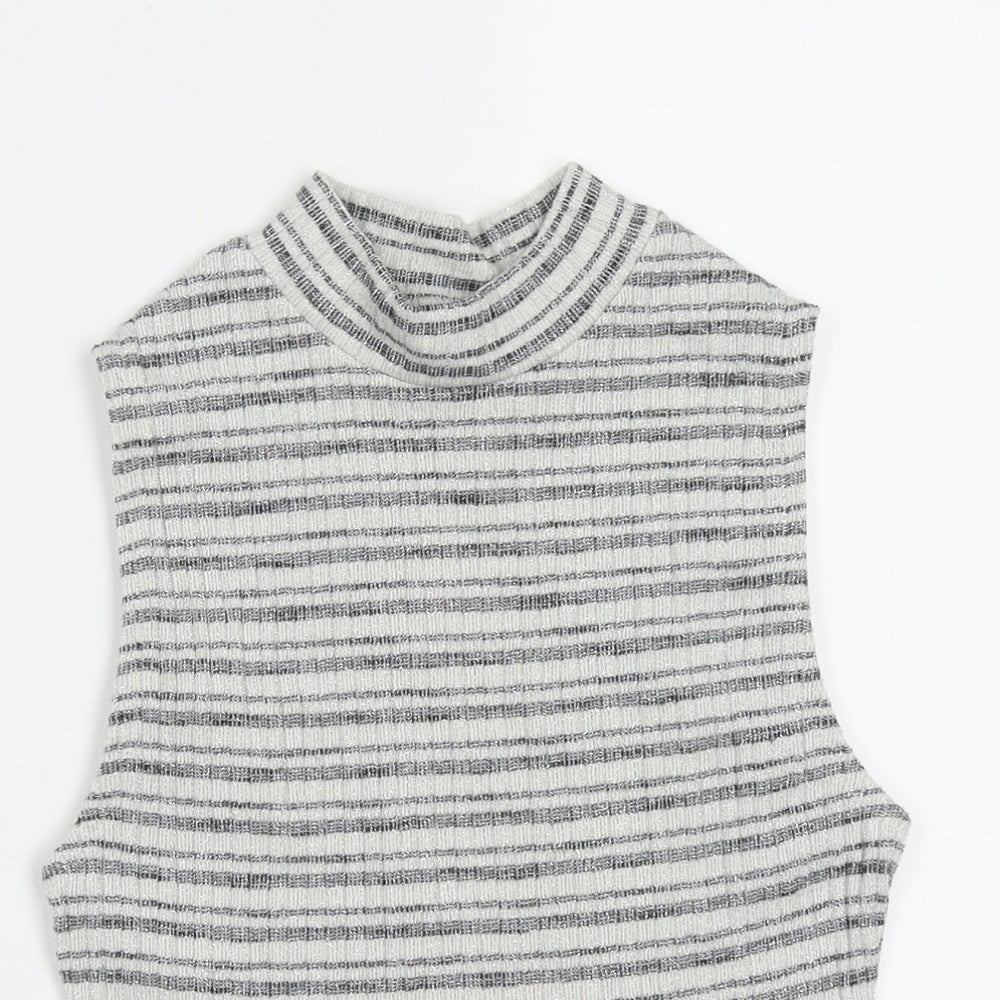 Womens UK Size 8 New Look Grey Basic Tank