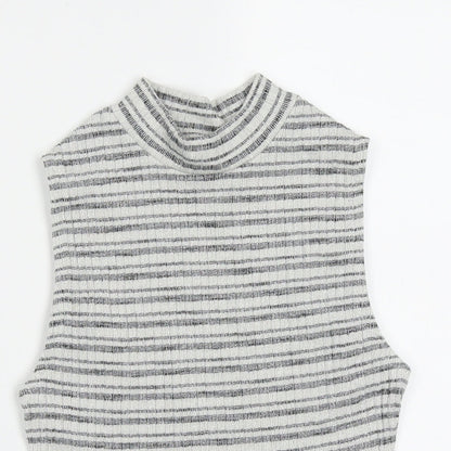 Womens UK Size 8 New Look Grey Basic Tank