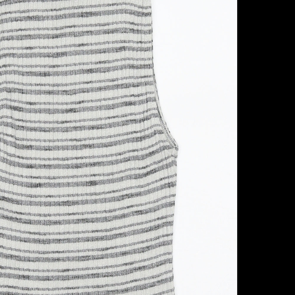 Womens UK Size 8 New Look Grey Basic Tank