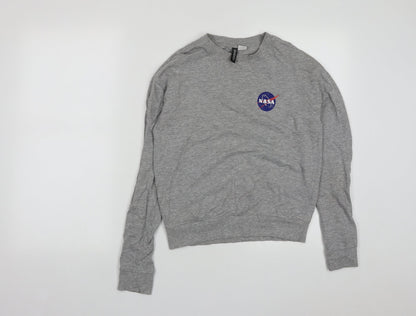 H&M Womens Grey  Cotton Pullover Sweatshirt Size XS   - NASA