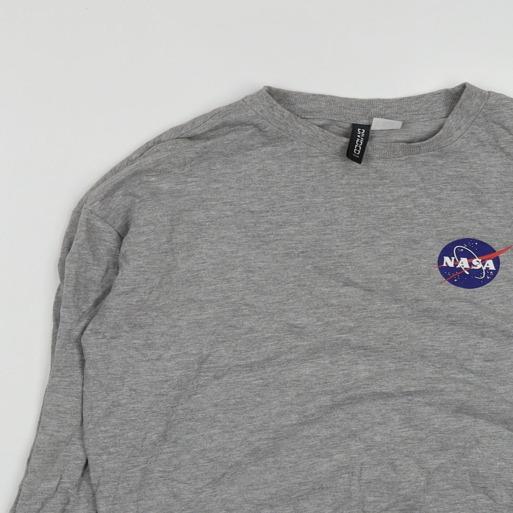 H&M Womens Grey  Cotton Pullover Sweatshirt Size XS   - NASA