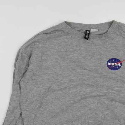 H&M Womens Grey  Cotton Pullover Sweatshirt Size XS   - NASA