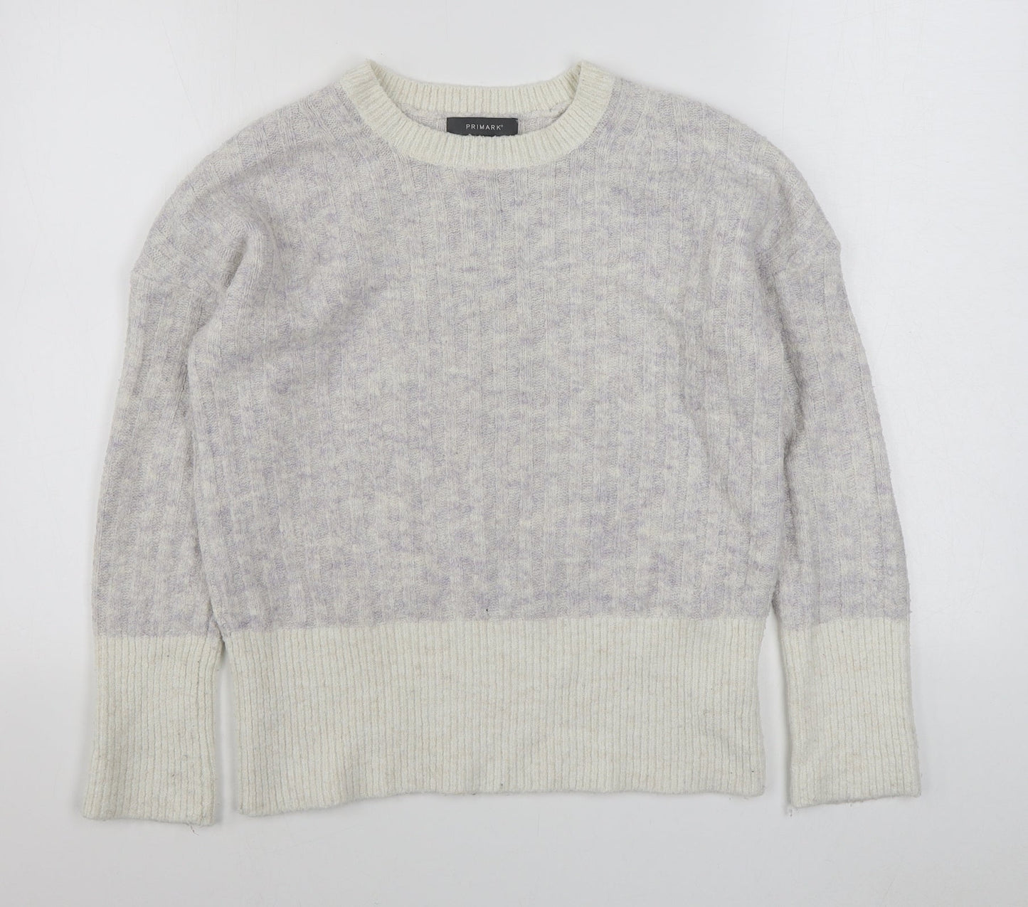 Primark Womens Purple Round Neck  Acrylic Pullover Jumper Size M