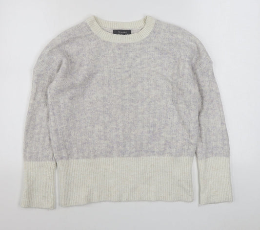 Primark Womens Purple Round Neck  Acrylic Pullover Jumper Size M