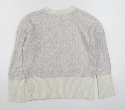 Primark Womens Purple Round Neck  Acrylic Pullover Jumper Size M