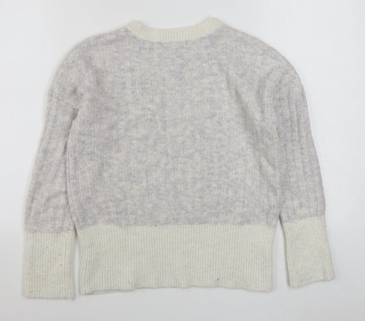 Primark Womens Purple Round Neck  Acrylic Pullover Jumper Size M