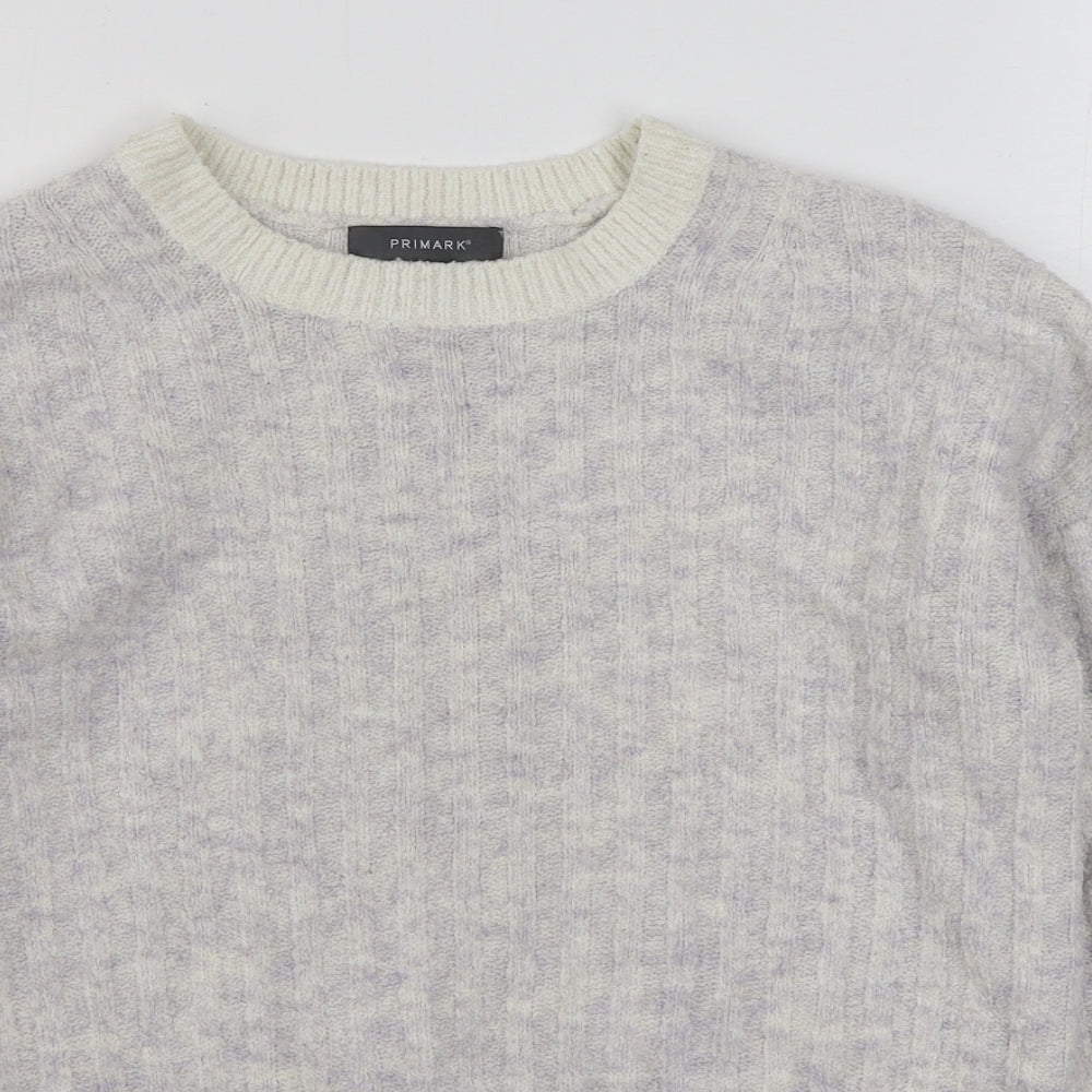 Primark Womens Purple Round Neck  Acrylic Pullover Jumper Size M
