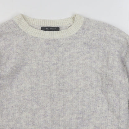 Primark Womens Purple Round Neck  Acrylic Pullover Jumper Size M