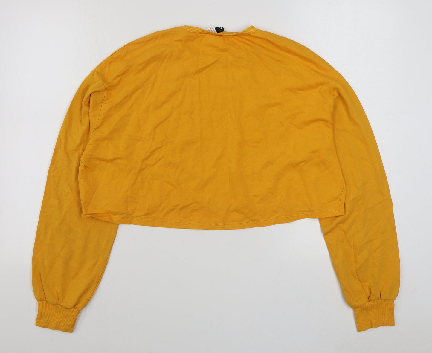 H&M Womens Yellow  Cotton Pullover Sweatshirt Size M  Pullover