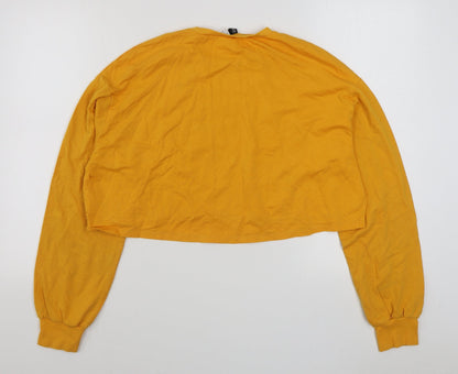 H&M Womens Yellow  Cotton Pullover Sweatshirt Size M  Pullover