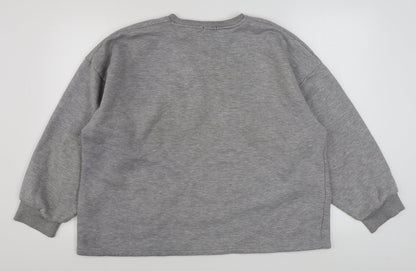 Boohoo Womens Grey  Polyester Pullover Sweatshirt Size 8  Pullover