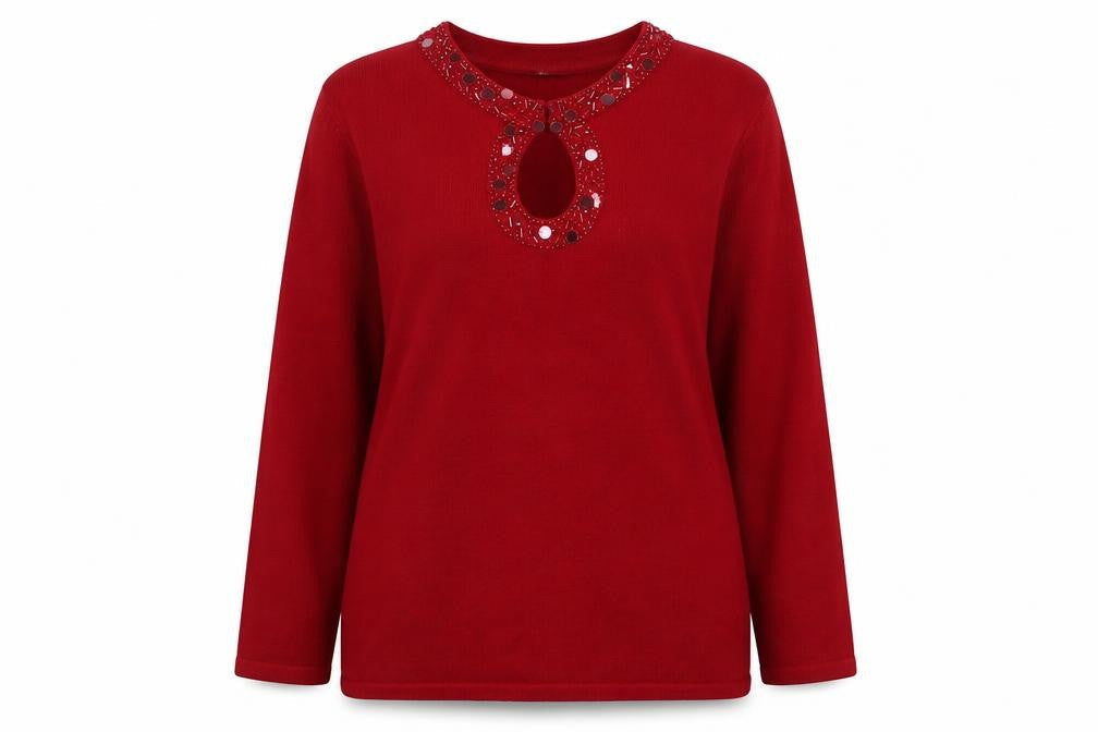 Womens UK Size 14 Marks and Spencer Red Pullover Jumper