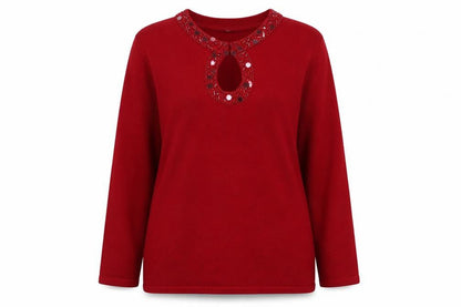 Womens UK Size 14 Marks and Spencer Red Pullover Jumper