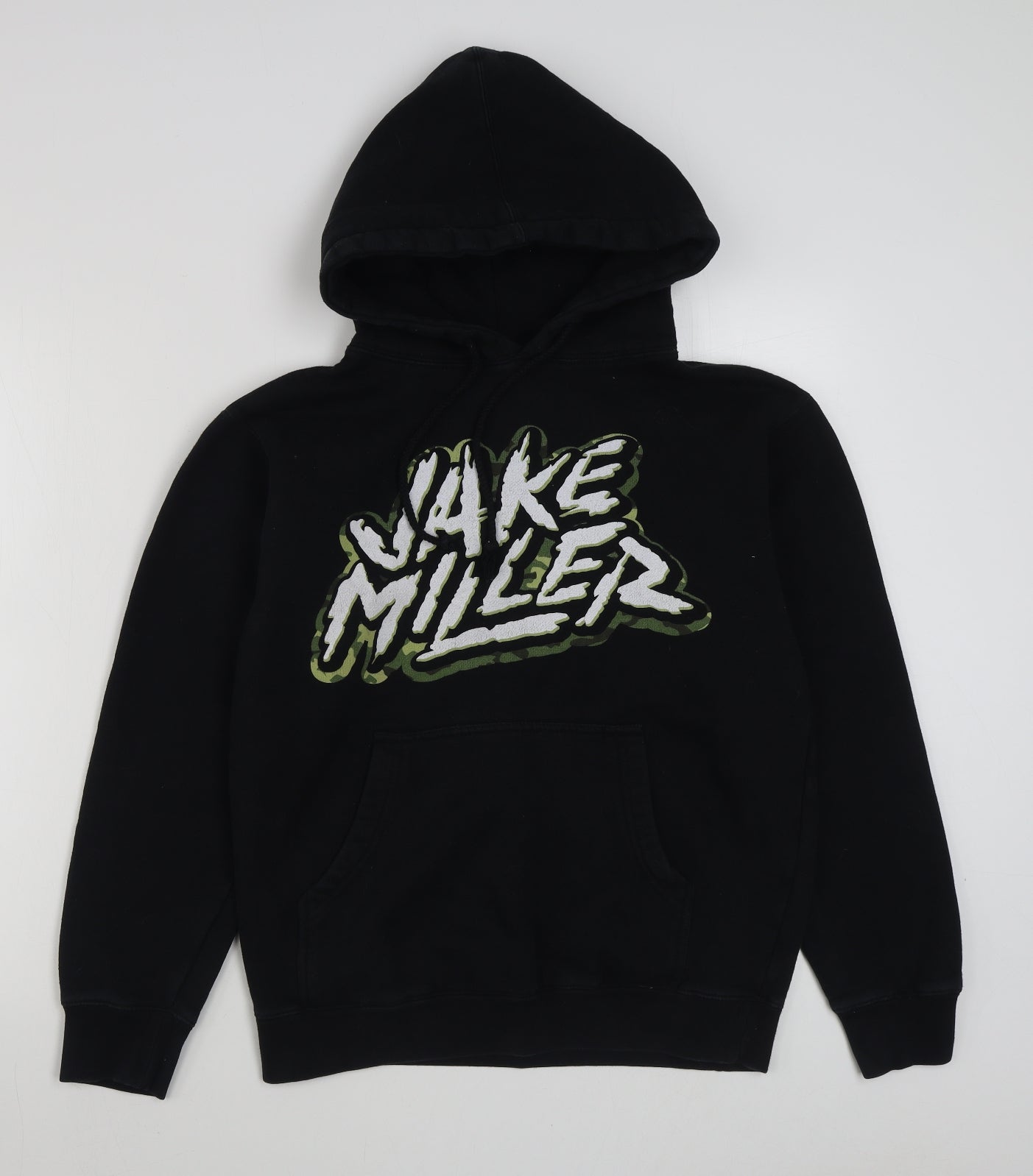 Jake Miller Mens Black  Cotton Pullover Hoodie Size XS
